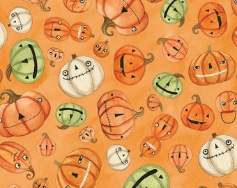 Riley Blake Designs Halloween Whimsy Pumpkins Orange (CD11821-ORANGE) 1/2-Yard Increments