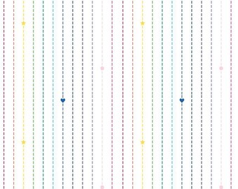 Riley Blake Designs Imagine Dashing Rainbow White (C12165-WHITE) Rainbow Low Volume Fabric*Rainbow Fabric*Rainbow Stripe*Rainbow Dash*