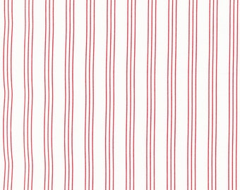 Moda Lighthearted Stripe Cream Red (55296 11) 1/2 Yard Increments