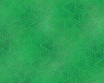 Benartex New World Bermuda Kelly Green (1629344B) 1/2-YD Increments*Geometric*New World*Bright Rainbow Fabric*Rainbow*Rob Appell New World*