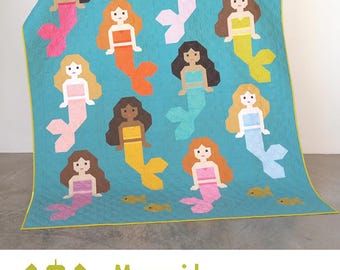 Mermaids in Quilt Pattern from Elizabeth Hartman*Mermaid Quilt*Mermaid Pattern*Mermaids