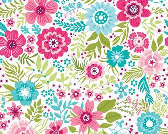Benartex Secret Garden Secret Garden Vanilla (13693-07) 1/2-YD Increments*Shelley Cavanna Fabric*Flower Farm Sampler*Floral*Bright Floral*