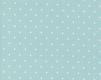 Moda Magic Dot Cotton Candy (5230 42) 1/2 Yard Increments*White Dot on Aqua*Small Dot Fabric*Pin Dots*Pin Dots*Magic Dot*Lella Boutique*Dots