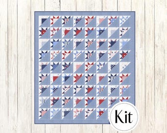 Frontier Quilt Kit Featuring Star Spangled (CCK 100183) Patriotic Star Quilt Kit*Star Quilt Kit*Patriotic Quilt*Star Spangled Quilt Kit*