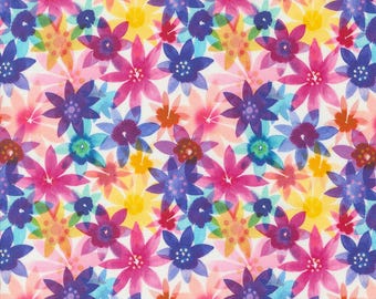 Moda Flower Patches Garden Plot Rainbow (21827 11) 1/2-YD Increments*Amarilys Henderson*Floral Fabric*Butterfly Fabric*Bright Flowers*