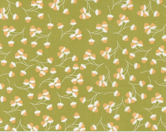 Moda Cozy Up Acorns Moss (29123 15) 1/2 Yard Increments