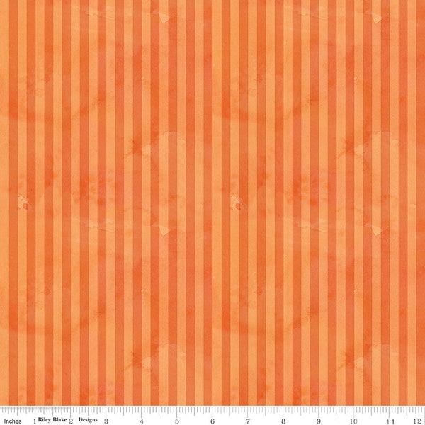 Riley Blake Designs Halloween Whimsy Stripes Orange (CD11826-ORANGE) 1/2-Yard Increments*Halloween Fabric*Whimsical Halloween Fabric*Stripes