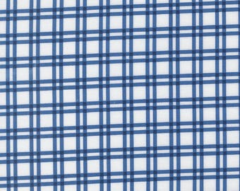 Moda Blueprint Plaid White Navy (55332 26) by Camille Roskelley 1/2-YD Increments