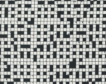Moda Sable & Swan Crossword Puzzle Ebony (7449 12) 1/2-YD Increments*Low Volume*Blender*Background Fabric*Black and White*Crossword Puzzle*