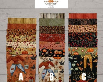 Riley Blake Designs Bittersweet Farm Fat Quarter Bundle (CC14850) Fall Fabric*Whimsical Fall Fabric*Scarecrow Fabric*Fall FQ Bundles*Precuts