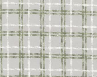 MODA Christmas Eve Yuletide Plaid Silver (5185 12) 1/2-YD Increments