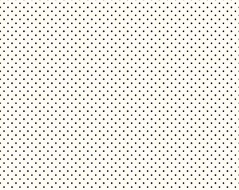 Riley Blake Designs Black Le Creme Swiss Dot (C600-110 BLACK) 1/2 Yard Increments