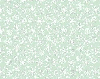 Free Spirit Fa La La Snowfall Aqua (PWMA016.XAQUA) 1/2 yard Increments
