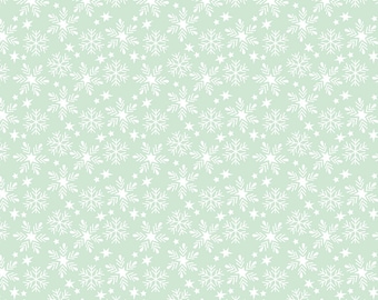 Free Spirit Fa La La Snowfall Aqua (PWMA016.XAQUA) 1/2 yard Increments