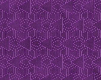 Benartex New World Bermuda Purple (1629367B) 1/2-YD Increments*Geometric*New World*Bright Rainbow Fabric*Rainbow*Rob Appell New World*