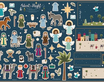 Silent Night Nativity Felt Panel (FT13576-PANEL) Felt Panel*Christmas Felt Panel*Nativity Felt Panel*Felt Panel*Felt Doll Panel*Nativity*