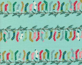 Moda Cozy Wonderland Stocking Stripe Icicle (45592 17) 1/2-Yard Increments*Christmas Stocking Fabric*Christmas Fabric*Stripe Print*Holiday*