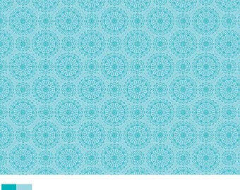 Benartex Among the Wildflowers II Meadowsweet Aqua (17106-24) 1/2-YD Increments