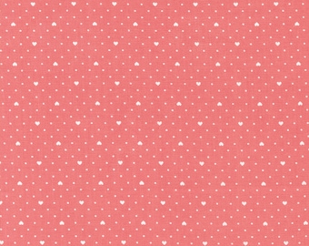 Moda Lighthearted Heart Dot Pink (55298 15) 1/2 Yard Increments
