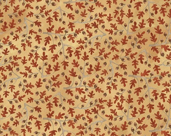Riley Blake Designs Bittersweet Farm Oaks and Acorns Harvest Gold (C14853-HARVEST) 1/2-YD Increments*Fall Fabric*Whimsical Fall*Fall Leaves*