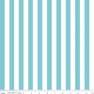 Riley Blake Designs 1/2&quot; Aqua Stripe*C530-AQUA*1/2 Yard Increments*Half Inch Stripe*Half Inch Stripe Fabric*Aqua Stripes*Aqua Striped*Stripe