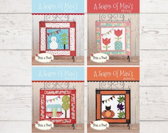 Seasons of Mini Quilt Pattern from This & That*Seasonal Mini Quilt*Winter Mini*Spring Mini Quilt*Summer Mini Quilt*Autumn Mini Quilt*