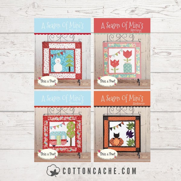 Seasons of Mini Quilt Pattern from This & That*Seasonal Mini Quilt*Winter Mini*Spring Mini Quilt*Summer Mini Quilt*Autumn Mini Quilt*