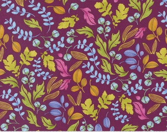 Moda Wild Blossoms Leafy World Berry (48736 22) 1/2-Yard Increments