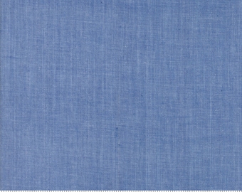 Moda Chambray Medium Blue*12051 15*1/2-YD Increments*Blue Denim*Denim Fabric*Blue Chambray*Levi Material*Light Denim*Denim*Chambray*Light*