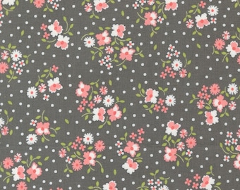 Moda Cali Co Flower Dot Cloud Slate (29190 24) 1/2-YD Increments*Corey Yoder*Cali Co Fabric*Small Floral Fabric*Cali Co Floral*Floral Dot*