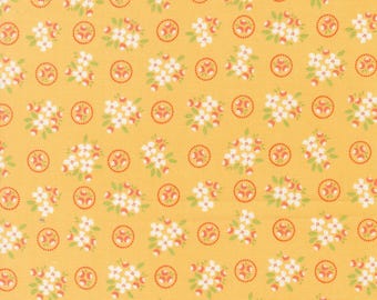 Moda Cali Co Ring Around Posie Goldenrod (29191 15) 1/2-YD Increments*Corey Yoder*Cali Co Fabric*Small Floral Fabric*Cali Co Floral*Posies