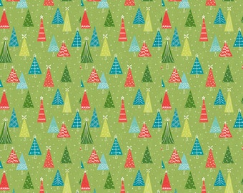 Riley Blake Designs Snowed In Trees Green (C10814-GREEN) 1/2 Yard Increments