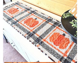 Plaid Love and Pumpkin Table Runner Pattern by Ameroonie Designs