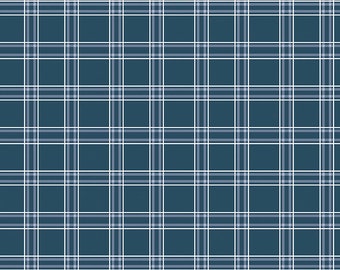 Riley Blake Designs American Dream Plaid Navy (C11935-NAVY) 1/2 Yard Increments