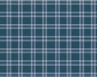 Riley Blake Designs American Dream Plaid Navy (C11935-NAVY) 1/2 Yard Increments