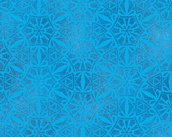 Benartex New World Pangea Cerulean (1629452B) 1/2-YD Increments*Geometric*New World*Bright Rainbow Fabric*Rainbow*Rob Appell New World*