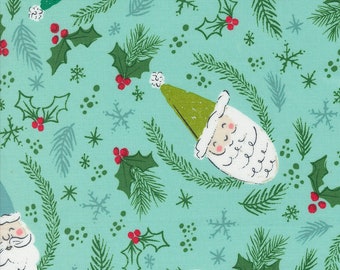 Moda Cozy Wonderland Jolly St. Nick Icicle (45590 17) 1/2-Yard Increments*Santa Claus Fabric*Christmas Fabric*Santa Print*Holiday Print*