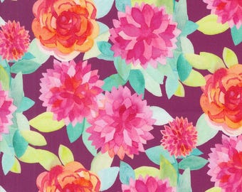 Moda Flower Patches Faceted Flower Jam (21823 16) 1/2-YD Increments*Amarilys Henderson*Floral Fabric*Butterfly Fabric*Bright Flowers*