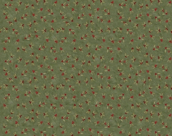 Riley Blake Designs Naughty or Nice Holly Berries Green (C16263-GREEN) 1/2-Yard Increments