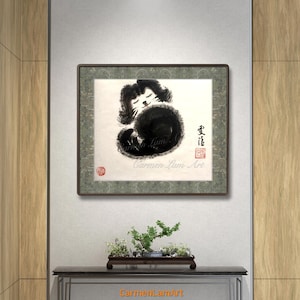 Abstract Dog Portrait Art &quot;Zen Joy&quot; Original Art, Decor for Your Home & Office, Designed and Hand Painted by Carmen Lam, INSTANT DOWNLOAD