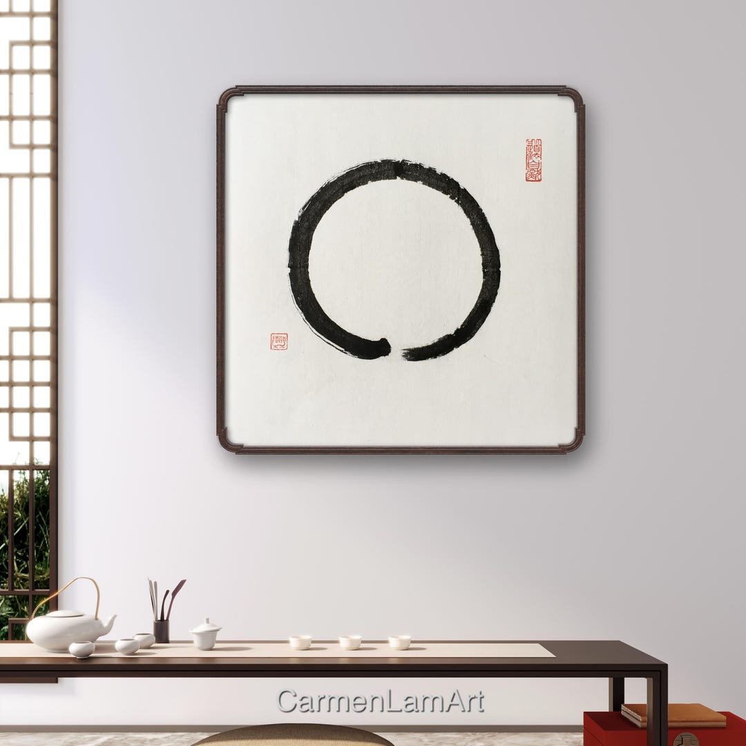 Zen Circle Enso Painting – Original Ink Art, Meditation Decor - Etsy