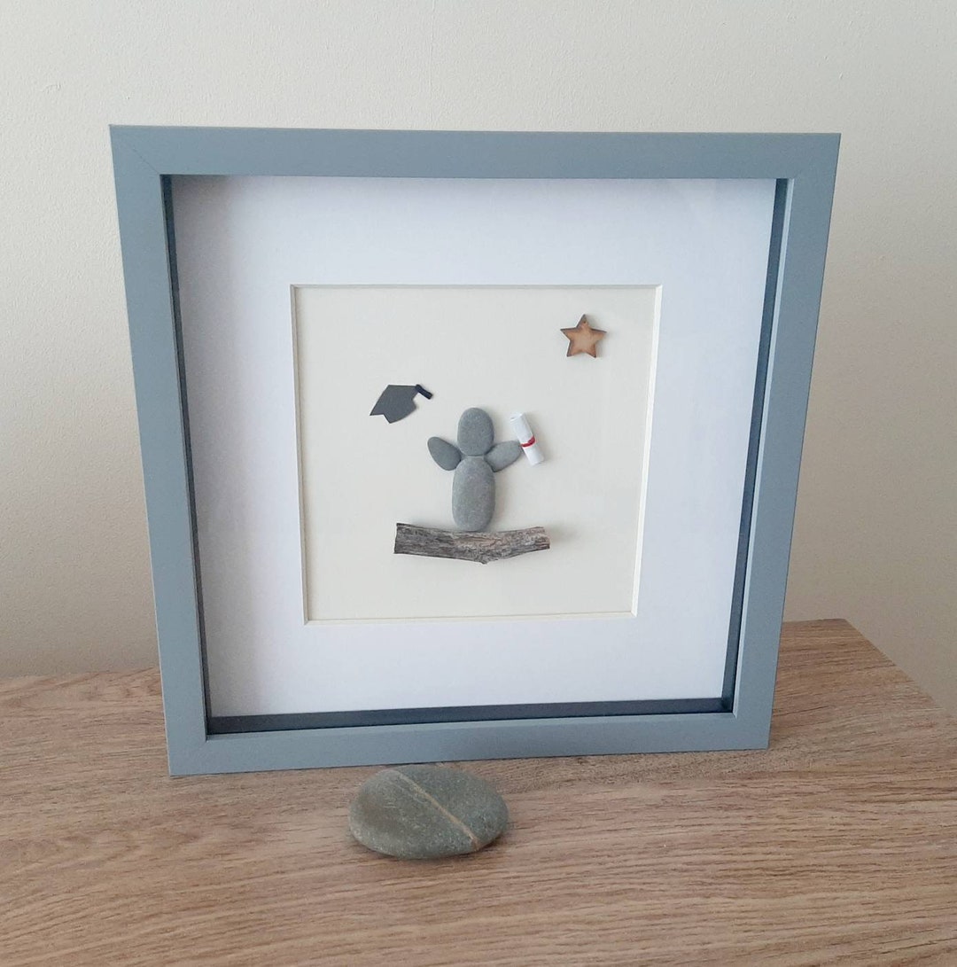Pebble Art. Graduation Pebble Art. Graduation Gift. Framed Graduation ...