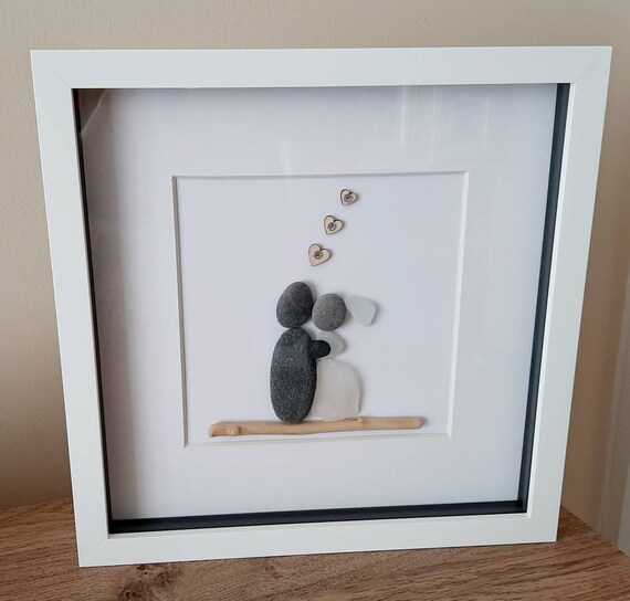 Pebble Art. Personalised Wedding Pebble Art. Framed Wedding Etsy UK