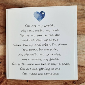 Handmade Love Card: Anniversary, Husband, Wife, Fiance