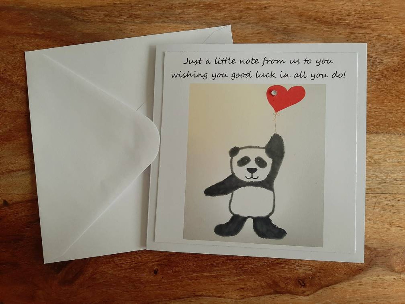 Good luck card. Panda Good luck card. Handmade Panda card. Etsy