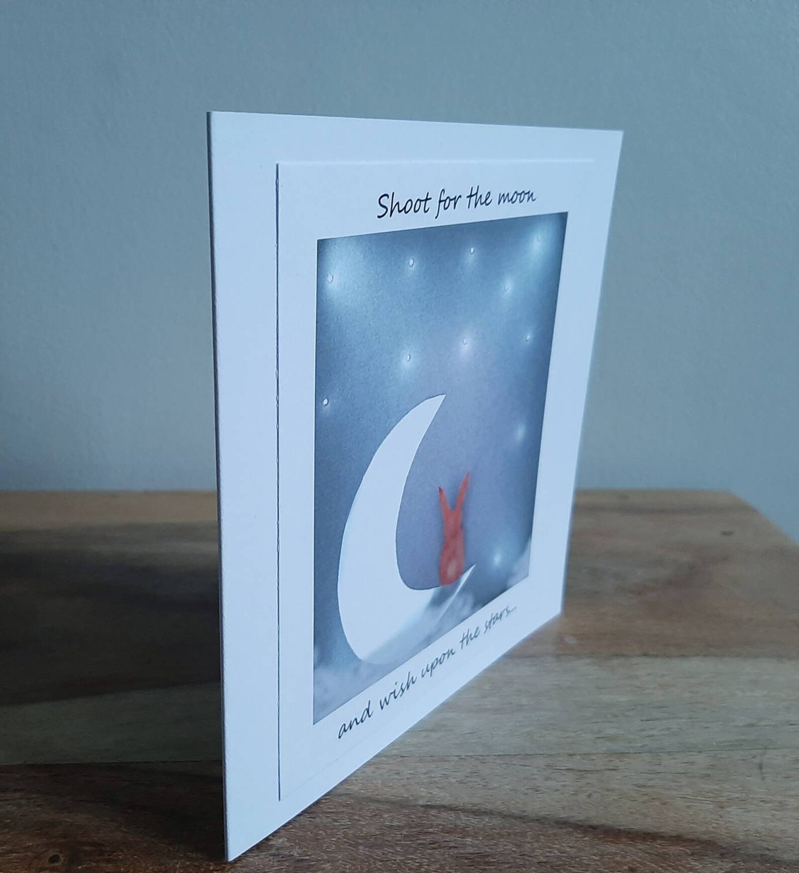 Shoot for the moon card. Inspirational card. Motivational Etsy