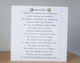 Handmade Brother Birthday Card: Touching Sentiment, From Sister
