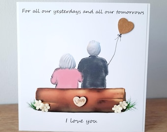 Handmade Anniversary Card for Husband, Wife – Romantic Love Card