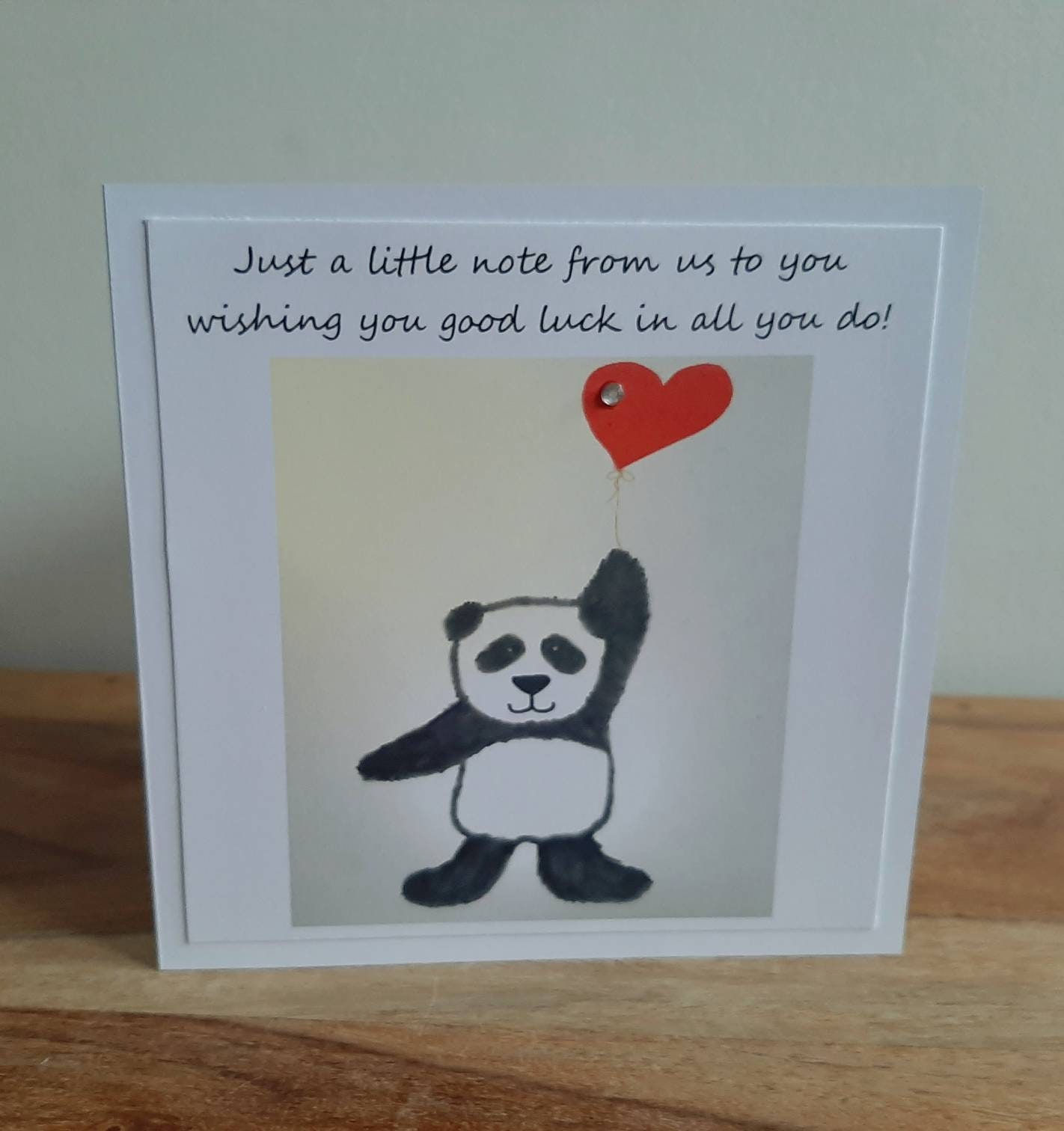 Good luck card. Panda Good luck card. Handmade Panda card. Etsy
