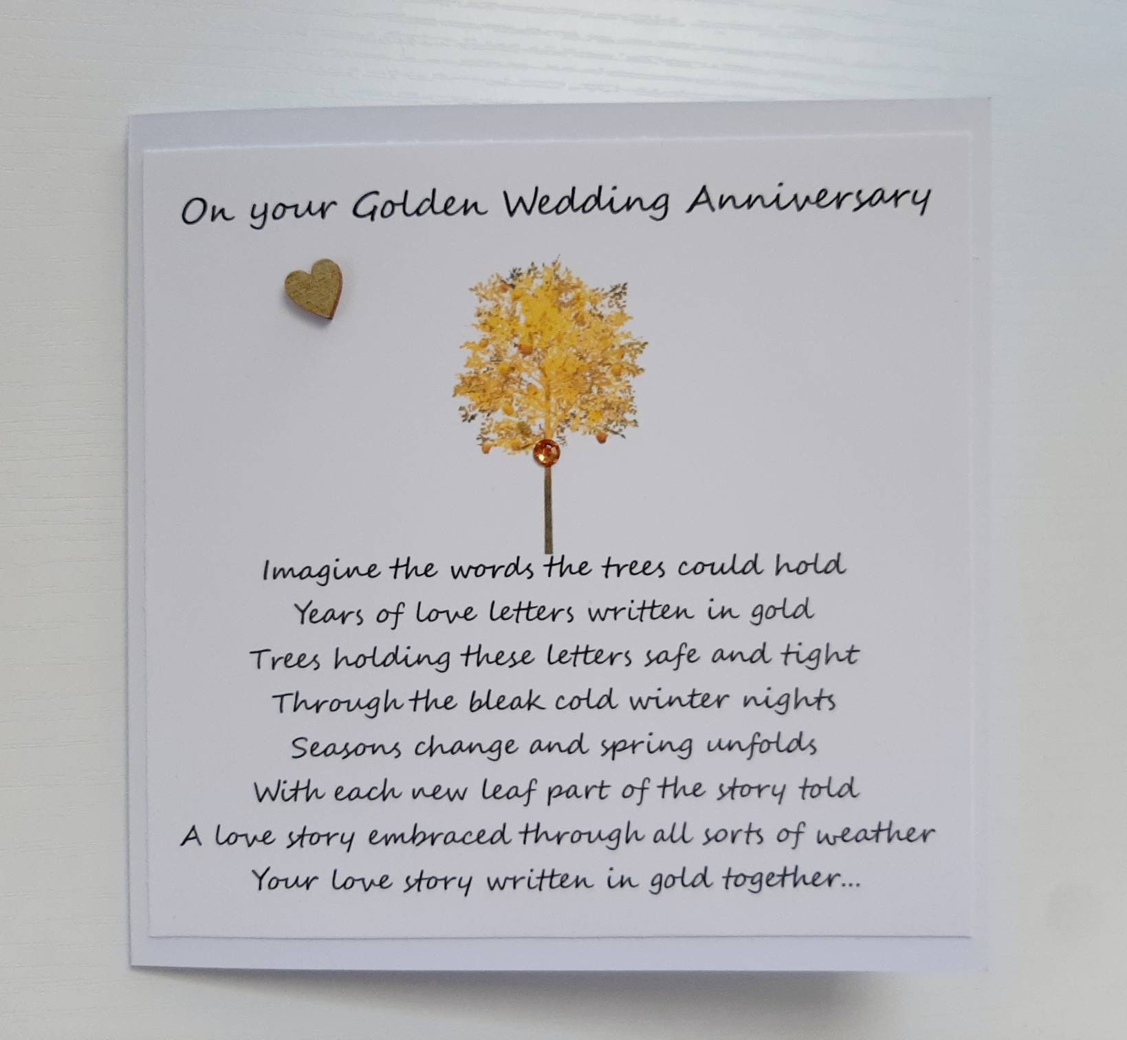 Golden Anniversary Card. Special Anniversary Card. Handmade Etsy UK